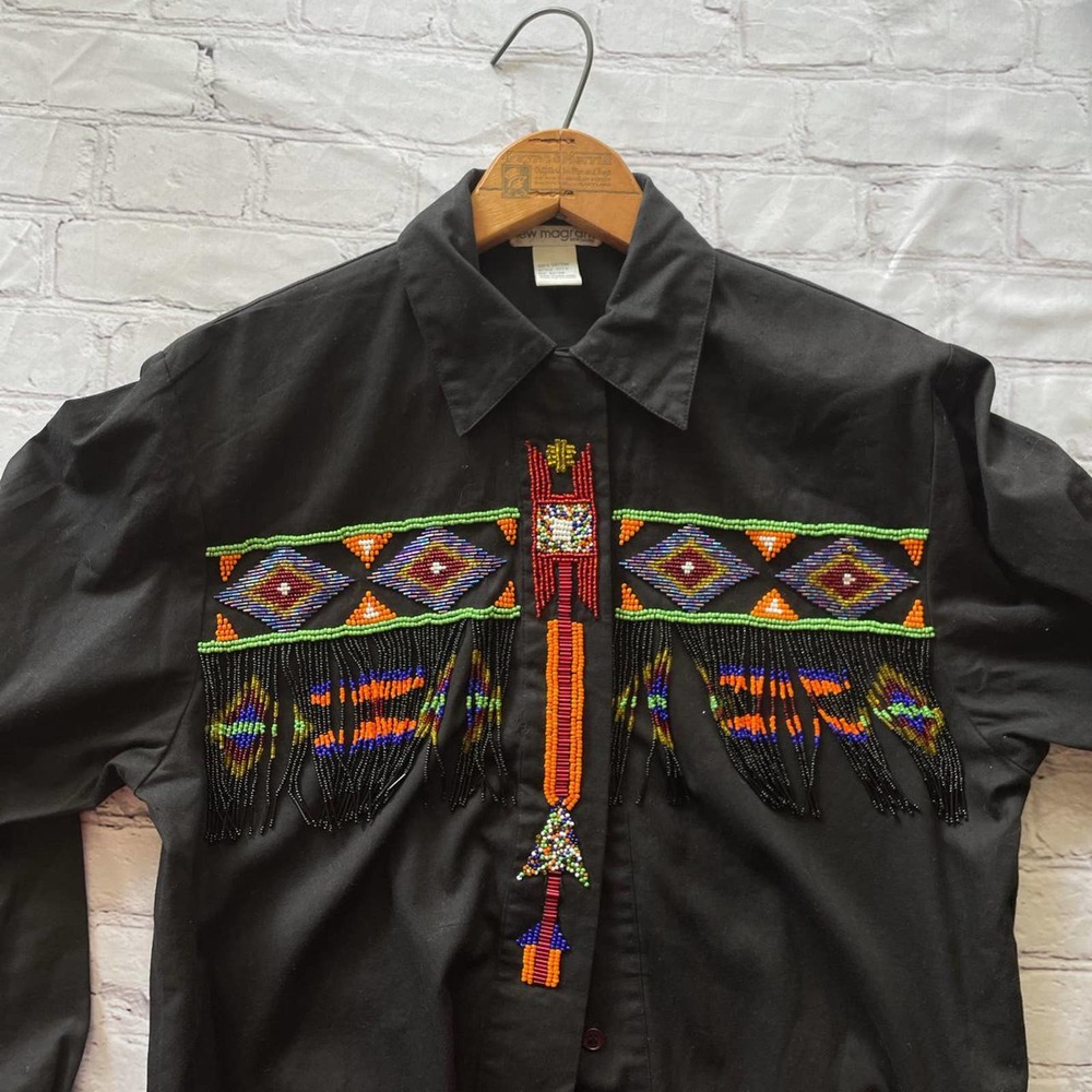 80s vintage western beaded button up by Lew Magram